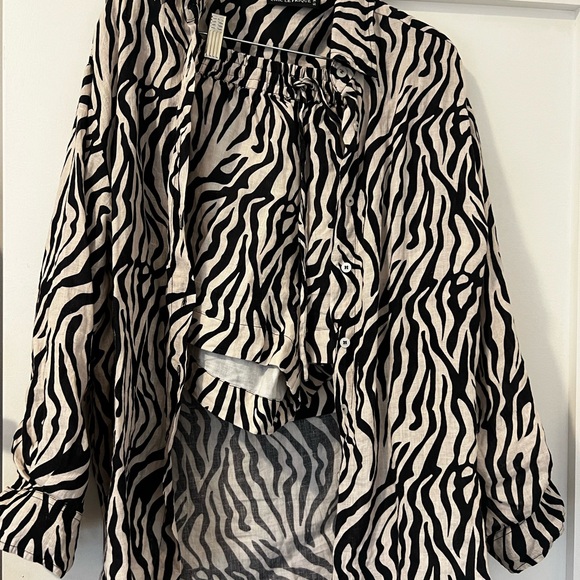 IGGIARA LINEN SET - ZEBRA PRINT BLACK/WHITE - Picture 7 of 7